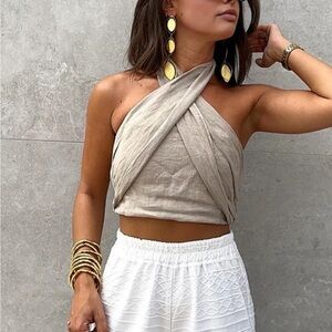 NWT Crisscross Halter Tank Top